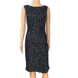 Panoply Atlanta vintage 100% silk beaded sequined cocktail dress sz 6 runs small